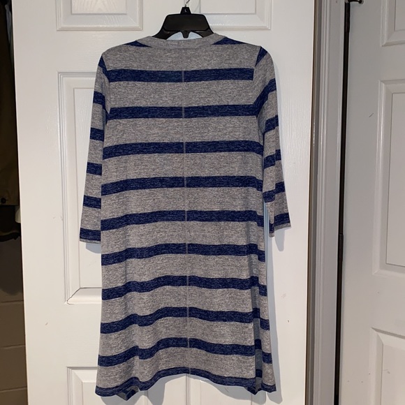 Grey and Navy striped dress EUC - Picture 2 of 3